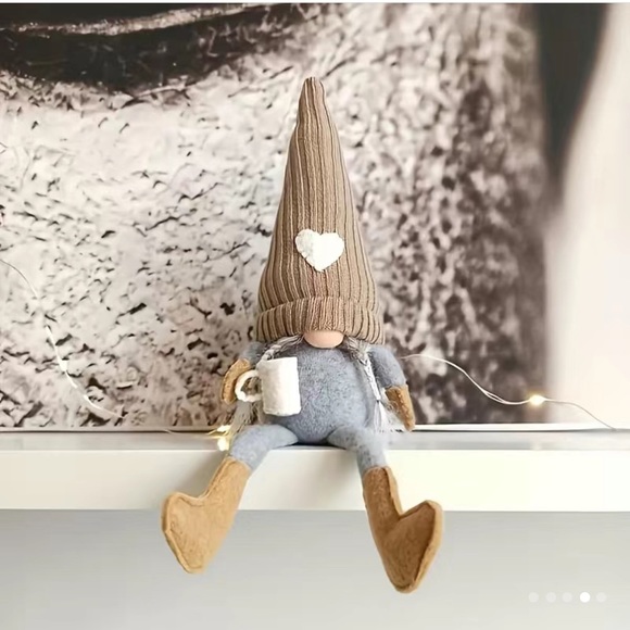 CLEARANCE🔖 NWT☕️ PAIR 16” FELT GIRL/BOY DRINKING COFFEE SHELF SITTER GNOME DOLLS - Picture 3 of 4